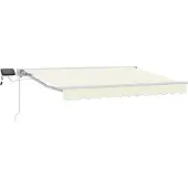 vidaXL Handbediende luifel met LED's Crème en Wit 2,5 x 2 m