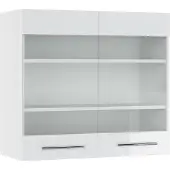 Vicco Fame-Line Glazen keukenkast – 80 cm Wit Hoogglans