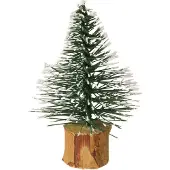 Viana Mini dennenboompjes besneeuwd winterbos Ø5cm H8cm 12 stuks