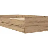 vidaXL Bedframe met lade Artisan Eiken 100 x 200 cm Massief grenenhout