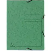 Exacompta Genuine Premium Pressboard 3-klepsmap A4 Groen Gewafeld karton 25 Stuks