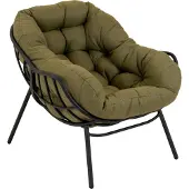 Lesli Living - Relaxstoel - Schommelstoel - Olijf groen