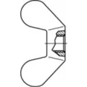 Toolcraft TO-9988686 Vleugelmoer M12 DIN 315 RVS A4 10 stuk(s)