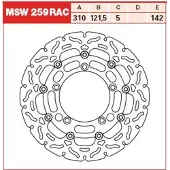 TRW Remschijven Racing vooraan, met ABE VOOR, MSW259RAC ZWEVEND