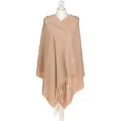 Peterson Klassieke Sjaal met Franjes - Beige - Modieus en Comfortabel