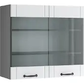 Vicco Fame-Line Glazen keukenkast – 80 cm Wit Landhuis