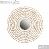 Natural Living "" Spiegel SEVILLE van waterhyacint Ø70 cm
