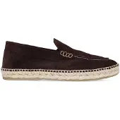Manfield Donkerbruine suède espadrilles | Maat 46