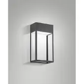 FABAS LUCE LED-wandlamp buiten Edo, zwart, Aluminium, Modern, LED wandlamp buiten