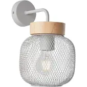 Brilliant Wandlamp Giada grijs met hout