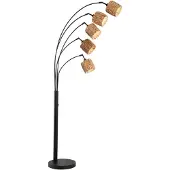 FISCHER&HONSEL GMBH Booglamp Hyazinthe rotan 5-lichts