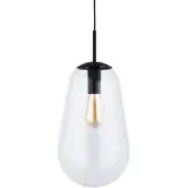 Lyora Ø 22cm hanglamp Pear Medium zwart met helder glas