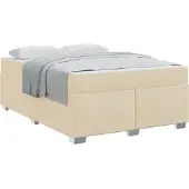 vidaXL Bedframe met matras Crème 140 x 200 cm Stof