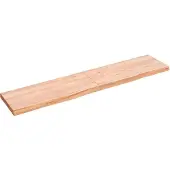 vidaXL Wastafelblad 140x30x(2-4) cm behandeld massief hout lichtbruin