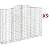 vidaXL Schanskorven 5 st gewelfd 300x30x200/220 cm ijzer