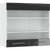 Vicco Fame-Line Glazen keukenkast – 80 cm Antraciet Hoogglans