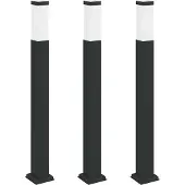 vidaXL Bolderverlichting 3 stuks 80 cm Zwart IP44