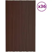 vidaXL Dakpaneel 36 st Bruin 80 x 45 cm Gegalvaniseerd staal