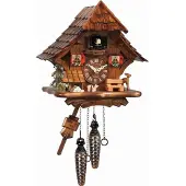 Engstler - 492_Q - Koekoeksklok - Kwarts - Notenhout - 27 cm