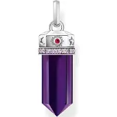 Thomas Sabo Hanger, Hanger met facetgeslepen imitatie-amethist, gezwart zilver, (Zilver)