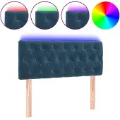 vidaXL Hoofdbord LED 90x7x78/88 cm fluweel donkerblauw