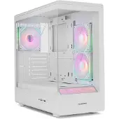 NOX Hummer NXHUMMERSIGNALBK, Midi-tower, PC-behuizing, wit, ATX, micro ATX, SPCC, gehard glas, multi