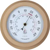 Nextime Buitenthermometer Lily Ø22cm Metaal Bruin