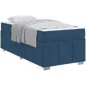 vidaXL Bedframe met matras Blauw 100 x 200 cm Stof