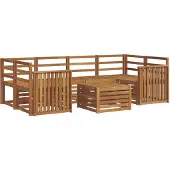vidaXL Buiten bank set 7 st Naturel Massief Acacia Hout