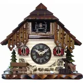 Engstler - 40310_Q - Koekoeksklok - Kwarts - Notenhout - 22 cm