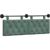 vidaXL Hangend hoofdbord Zeegroen Fluweel
