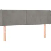 vidaXL Hoofdbord met randen 147x16x78/88 cm fluweel lichtgrijs
