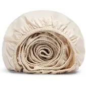 Yumeko Hoeslaken Katoensatijn 90x200 Beige - Eco, Bio & Fairtrade