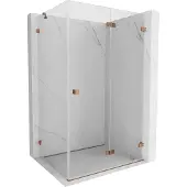 Mexen Lunar-F opvouwbare douchecabine rechts 95 x 90 , transparant, roze goud- 836-095-090-60-00-P