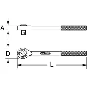 Ks Tools Ratel, BERYLLIUMplus omkeerbare ratel 1" 550 mm