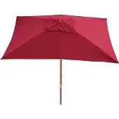 Mendler Parasol Florida, tuinparasol marktparasol, 3x4m polyester/hout 6kg ~ bordeaux