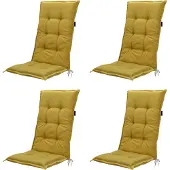 Madison tuinkussen hoge rug panama yellow 123x50cm 4 stuks
