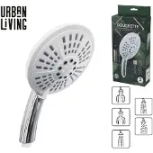 Urban Living basic douchekop - met 5 functies - 24 cm - zilver - kunststof - Douchekoppen