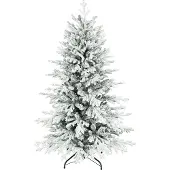 HOMCOM Kerstboom Kunststof, Metaal 93L x 93B x 150H cm Groen+Wit