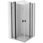 Mexen Mist Duo scharnierende douchecabine 70 x 70 , transparant, zwart - 8A4-070-070-70-00