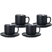 Ritzenhoff & Breker Espressotassen mit Untertassen Jasper 100 ml Set van 4