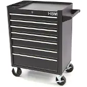 HBM gereedschapswagen met 7 laden, 66 cm, zwart