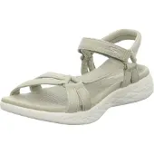 SKECHERS Skechersvoor vrouwen. 15316 On-The-Go 600 sandalen - Glanzend beige (39), Stof, Plat, 1 tot 3 cm, Klittenband, Casual