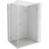 Mexen Lunar-F opvouwbare douchecabine rechts 95 x 80 , transparant, goud - 836-095-080-50-00-P