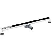 vidaXL Doucheafvoer glazen dekking met 360° sifon Zwart 100 cm