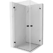 Mexen Lunar-B Duo douchecabine scharnierend 75 x 75 , transparant, zwart - 832-075L-075P-70-00