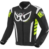 Berik Zakura motorjas, zwart/wit/geel, maat 52
