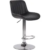 CLP barkruk Lentini, bekleed met kunstleer, draaibaar met hoogteverstelling | Kleur: zwart. Frame: chroom