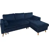 Happy Garden JAMES 3 zits hoekbank in blauw fluweel