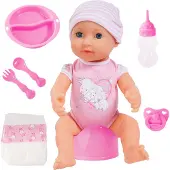 Bayer - Pasgeboren pop Piccolina New Born Baby met accessoires